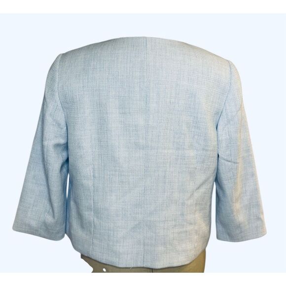 NWT Talbots 2-Pcs Sheath Dress 14 Jacket 12P Lightweight Tweed Blue - Picture 9 of 11